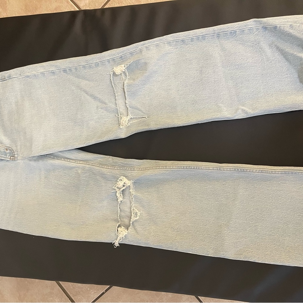 Abercrombie & Fitch Blue Skinny Jeans with Distressed Details